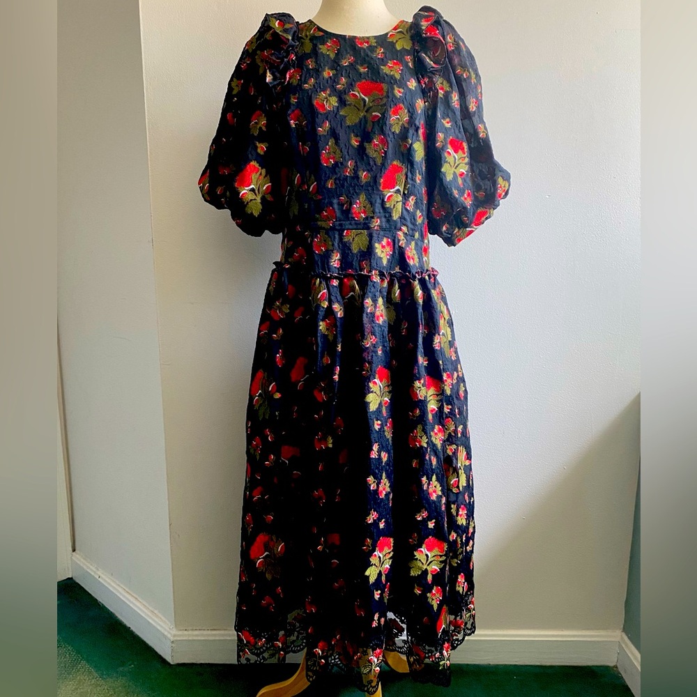 SOLD Simone Rocha x H&M black rose dress